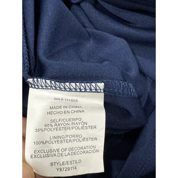 Luxology Dress Navy Blue Maxi Dress Short Sleeve Spring Summer - Women’s M - Picture 6 of 7